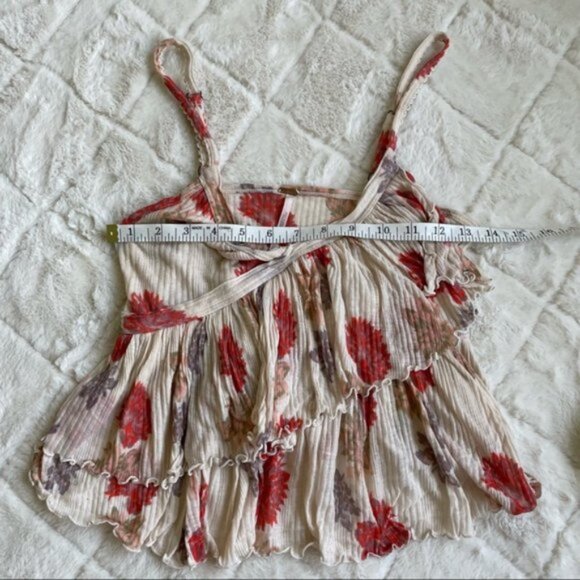 Free People | Melbourne Asymmetric Printed Top Ivory Combo | Size Extra Small - Picture 9 of 10